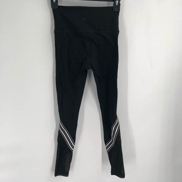 ATHLETA Side Stripe Salutation 7/8 Tights Black Legging Mesh Accent XXS 210047 - Picture 4 of 8